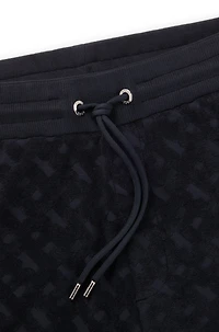Cotton shorts with all-over monogram jacquard