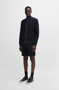 Cotton shorts with all-over monogram jacquard