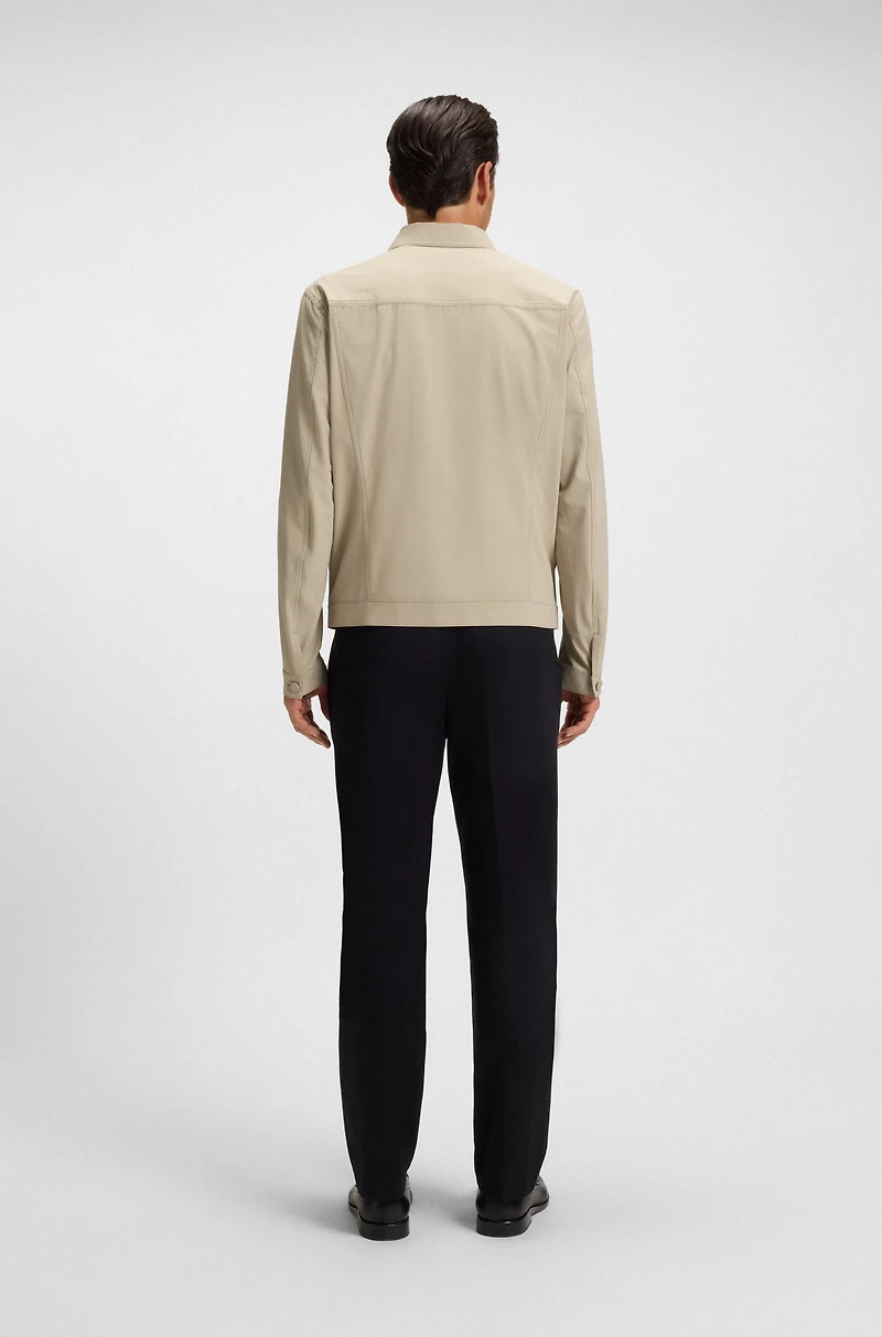 Relaxed-fit overshirt washable stretch fabric