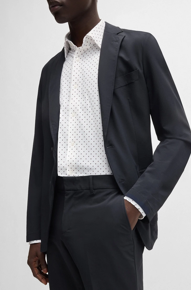 Slim-fit trousers travel-friendly stretch softshell fabric