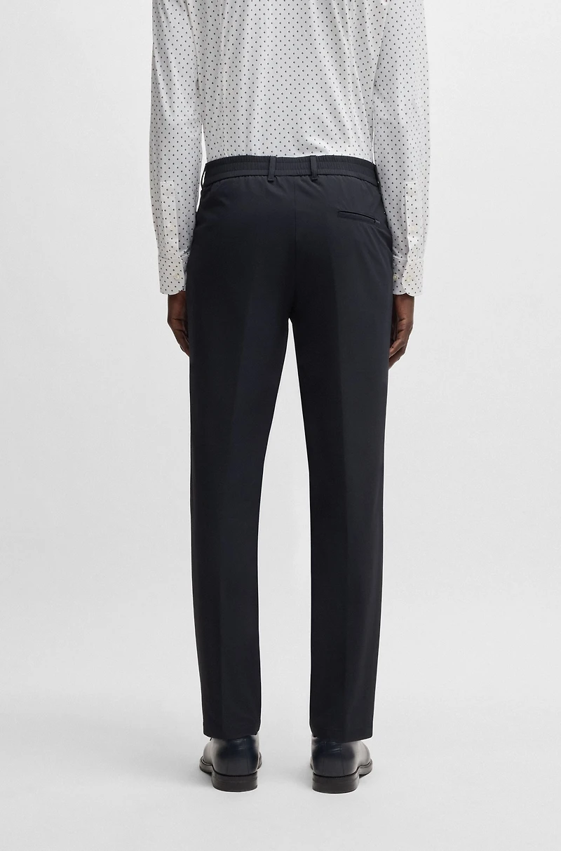 Slim-fit trousers travel-friendly stretch softshell fabric