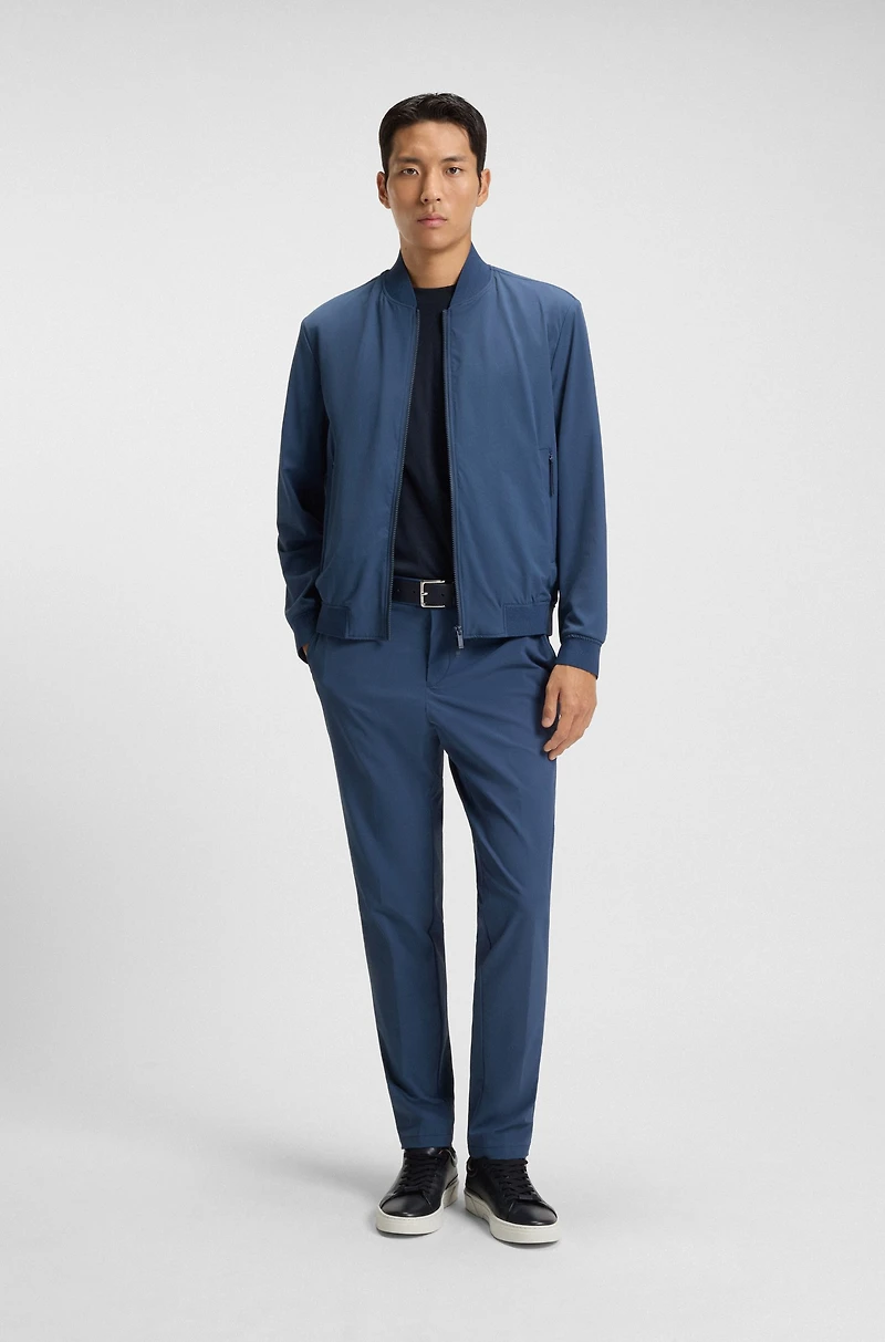 Slim-fit trousers travel-friendly stretch softshell fabric