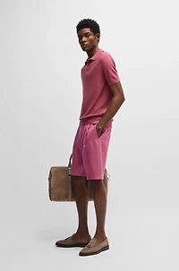 Tapered-fit shorts wrinkle-resistant linen