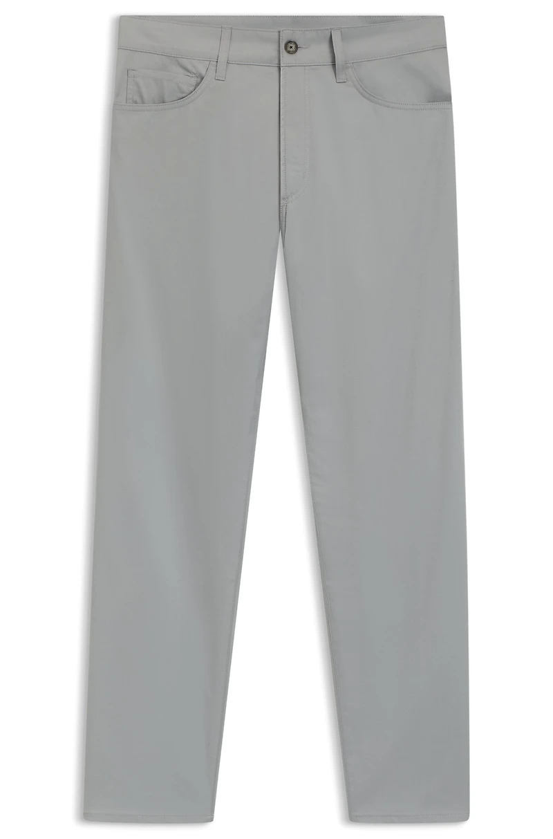 Slim-fit trousers cotton, silk and stretch