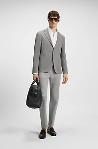Slim-fit trousers cotton, silk and stretch