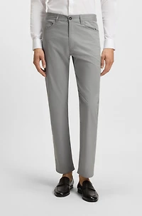 Slim-fit trousers cotton, silk and stretch