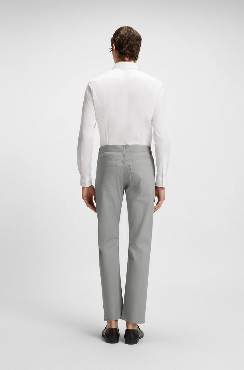 Slim-fit trousers cotton, silk and stretch