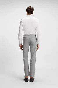 Slim-fit trousers cotton, silk and stretch
