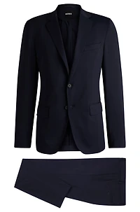 Slim-fit washable suit patterned performance-stretch fabric