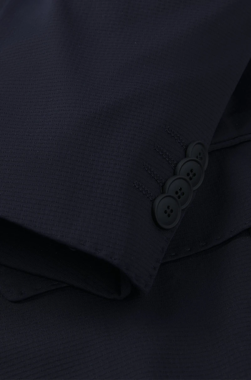 Slim-fit washable suit patterned performance-stretch fabric