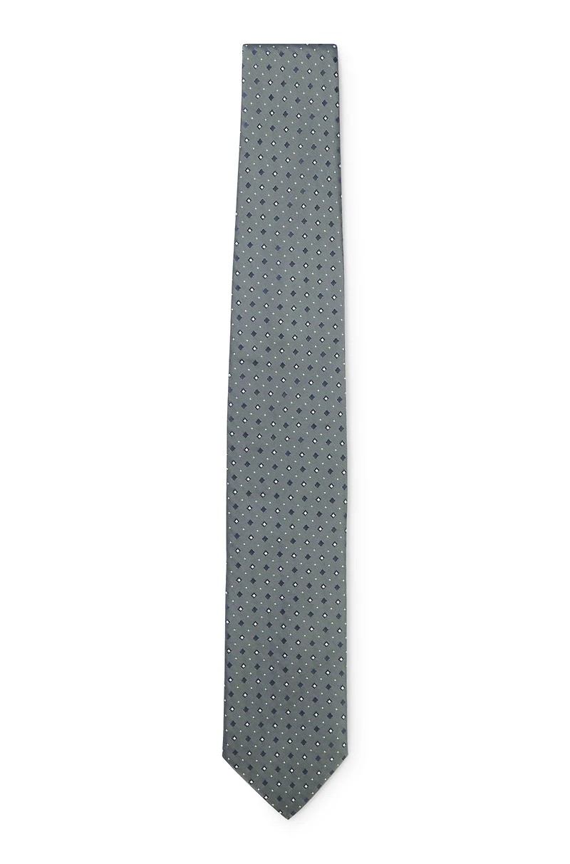 Silk-blend tie with jacquard pattern