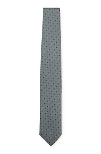 Silk-blend tie with jacquard pattern