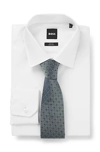Silk-blend tie with jacquard pattern