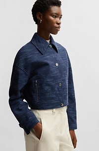 Relaxed-fit blazer with floral structure