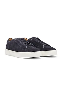 BOSS SELECTED BY SHOHEI OHTANI Gary woven-suede trainers with hidden laces