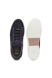 BOSS SELECTED BY SHOHEI OHTANI Gary woven-suede trainers with hidden laces