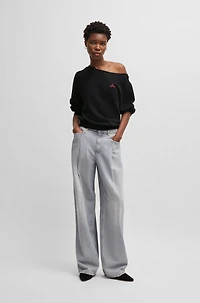 Cotton-terry sweatshirt with logo detail