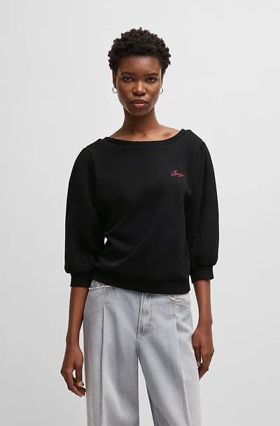 Cotton-terry sweatshirt with logo detail