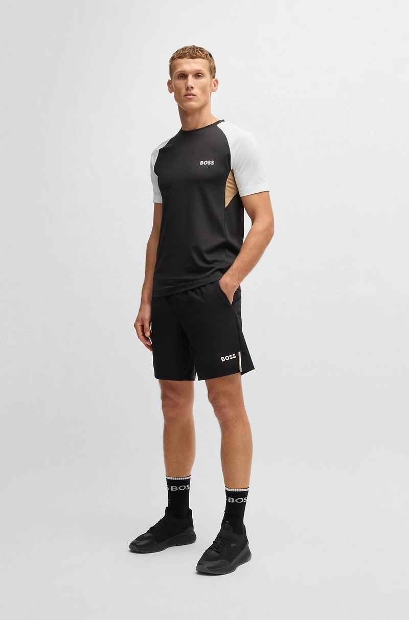 Active color-blocked T-shirt moisture-wicking fabric