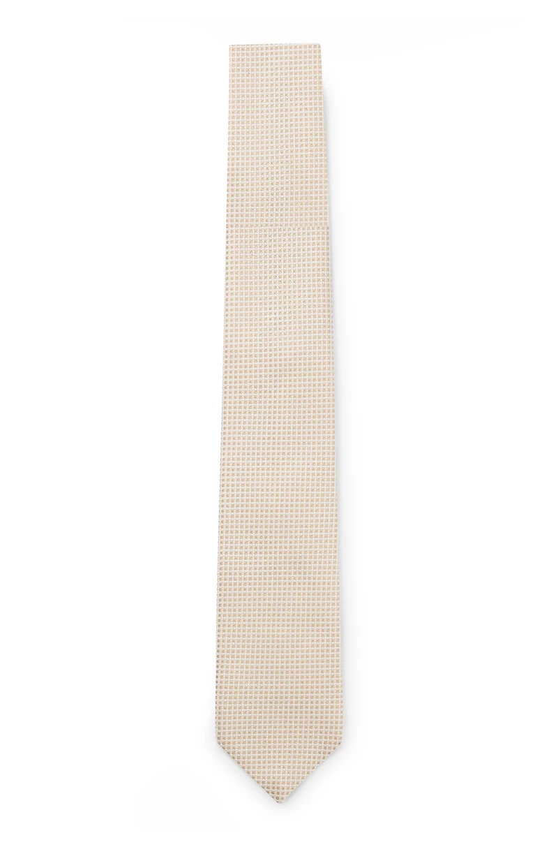 Jacquard-pattern tie in Italian-made silk