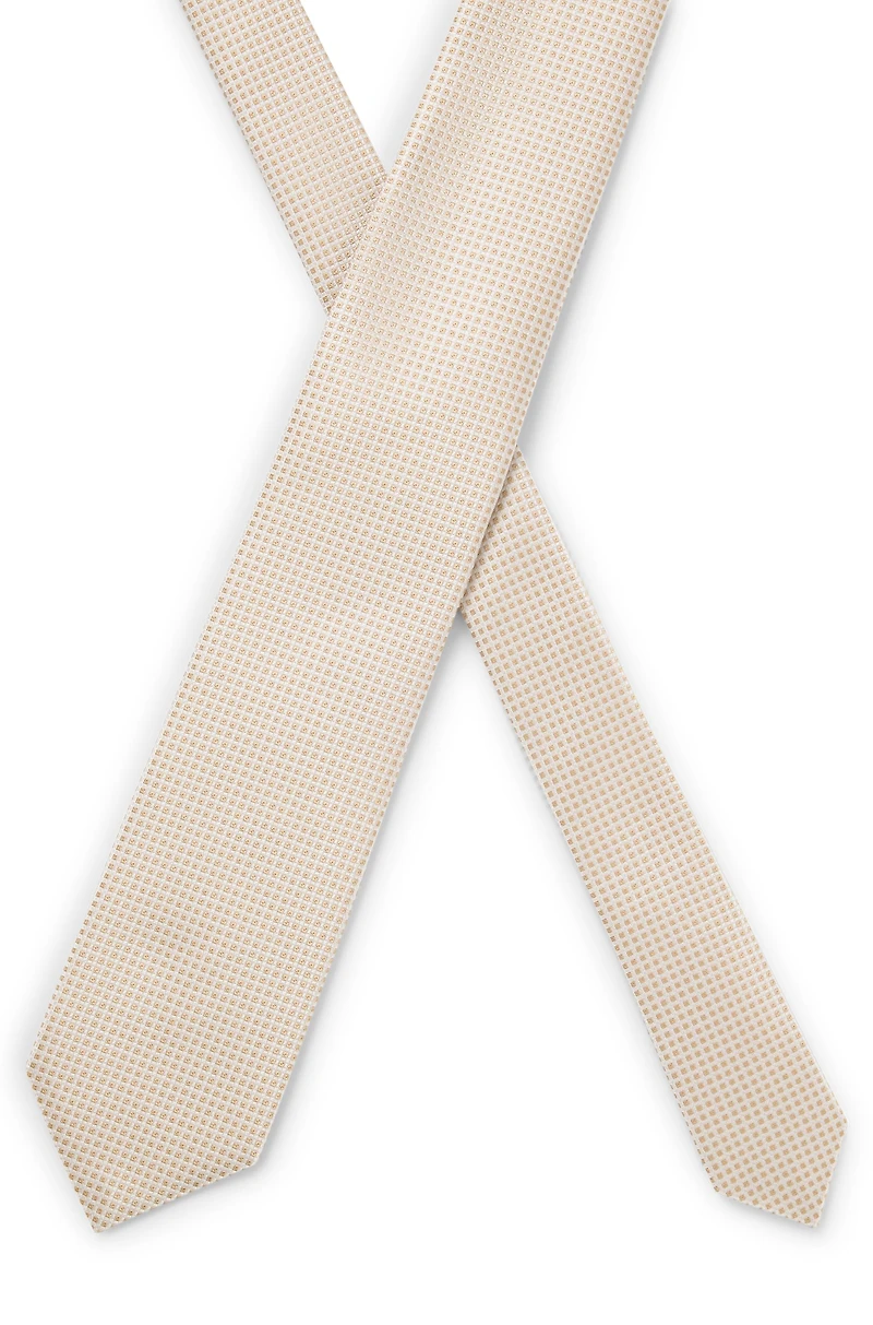 Jacquard-pattern tie in Italian-made silk