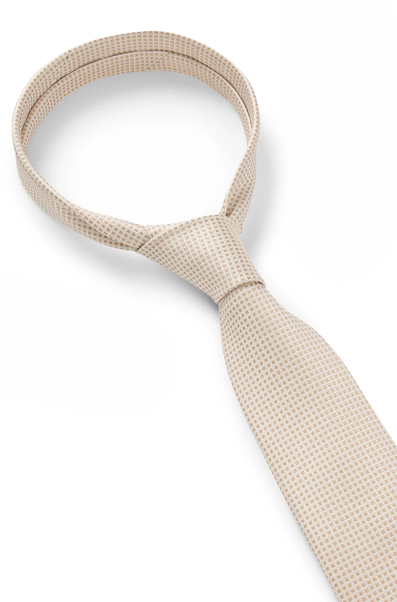 Jacquard-pattern tie in Italian-made silk