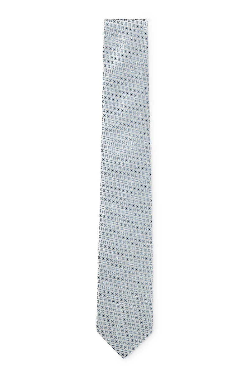Jacquard-pattern tie in Italian-made silk