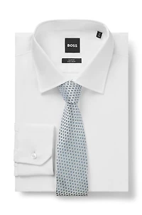Jacquard-pattern tie in Italian-made silk
