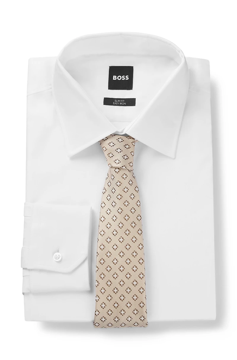 Patterned tie in Italian-made silk jacquard