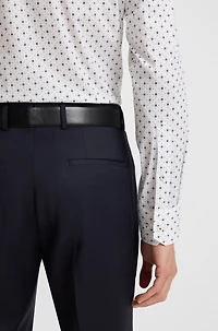 Regular-fit shirt printed stretch-cotton poplin