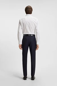 Regular-fit shirt printed stretch-cotton poplin