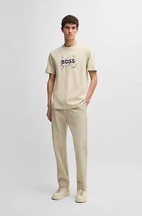 Cotton-jersey T-shirt with logo artwork