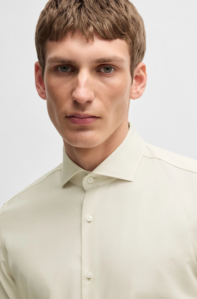 Slim-fit shirt easy-iron stretch cotton