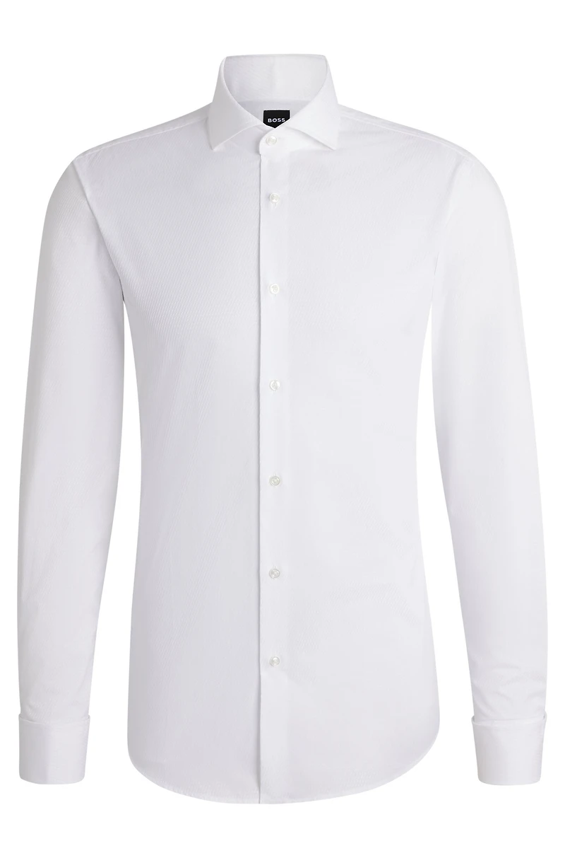 Slim-fit shirt structured cotton