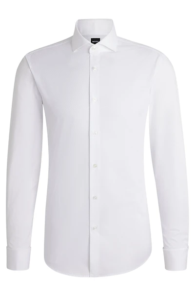 Slim-fit shirt structured cotton