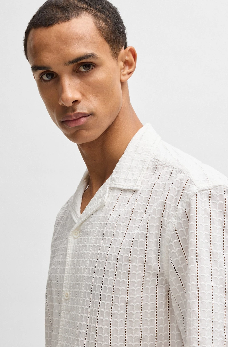 Relaxed-fit shirt with broderie anglaise