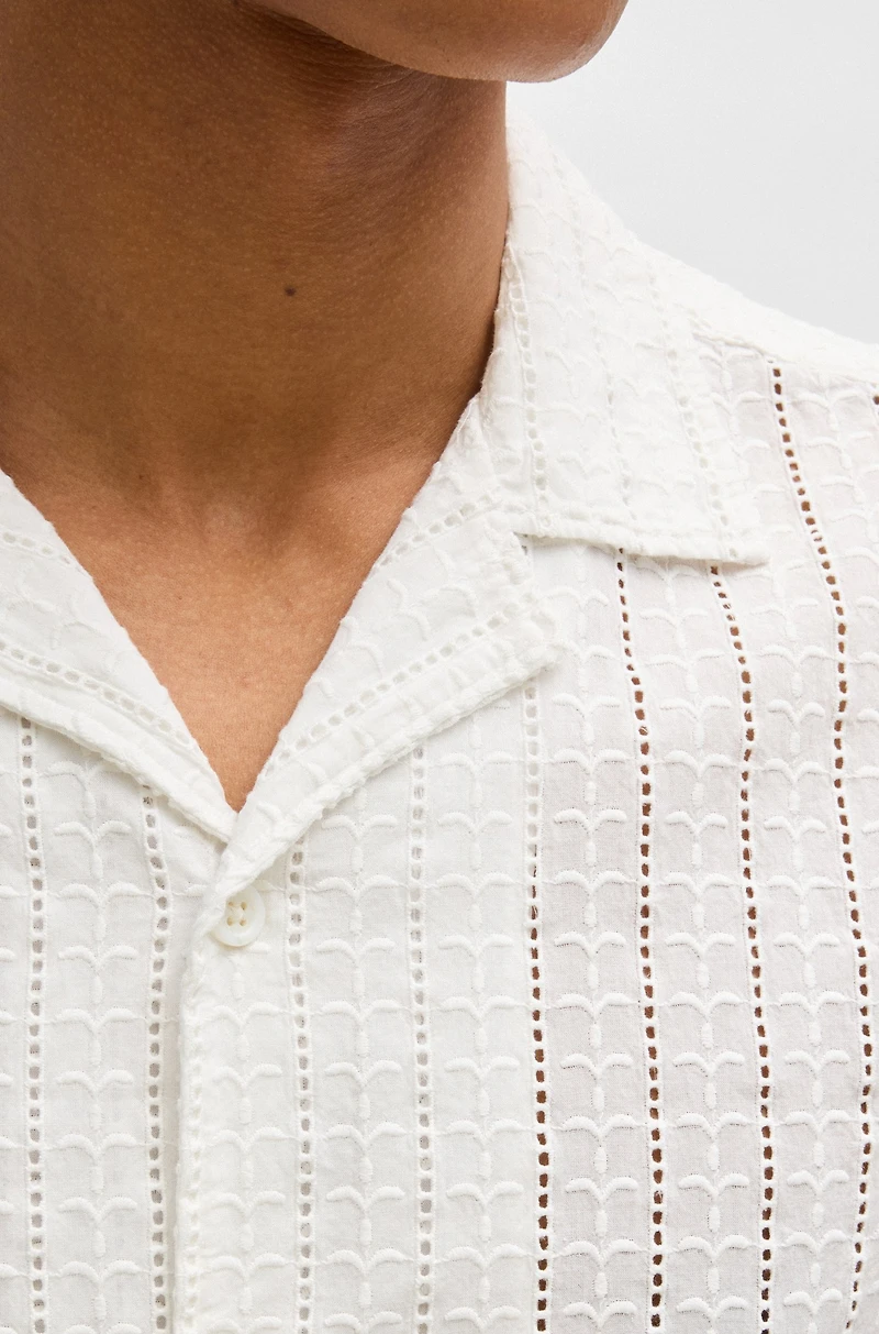 Relaxed-fit shirt with broderie anglaise