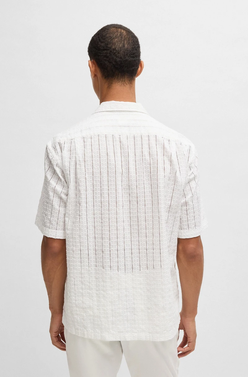 Relaxed-fit shirt with broderie anglaise