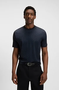 Cotton T-shirt with all-over printed monograms