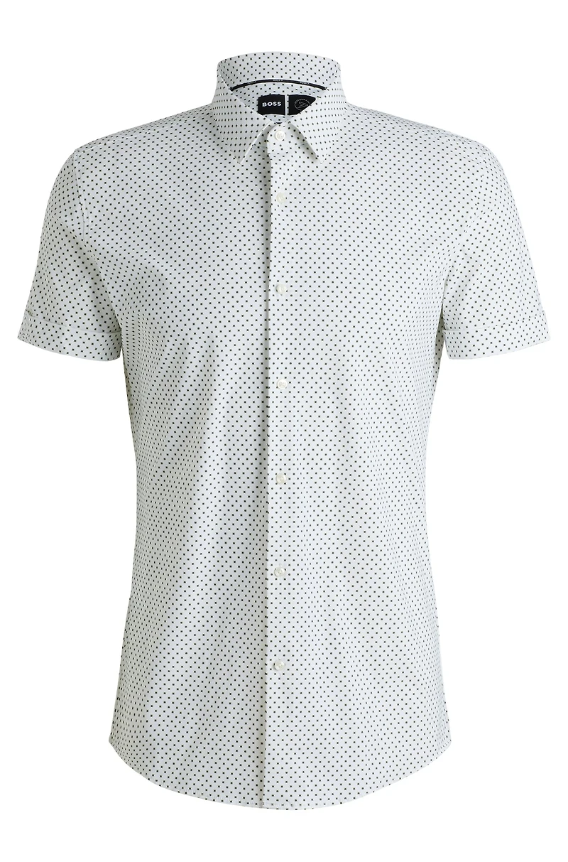 Slim-fit shirt printed performance-stretch jersey