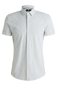 Slim-fit shirt printed performance-stretch jersey