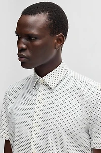 Slim-fit shirt printed performance-stretch jersey