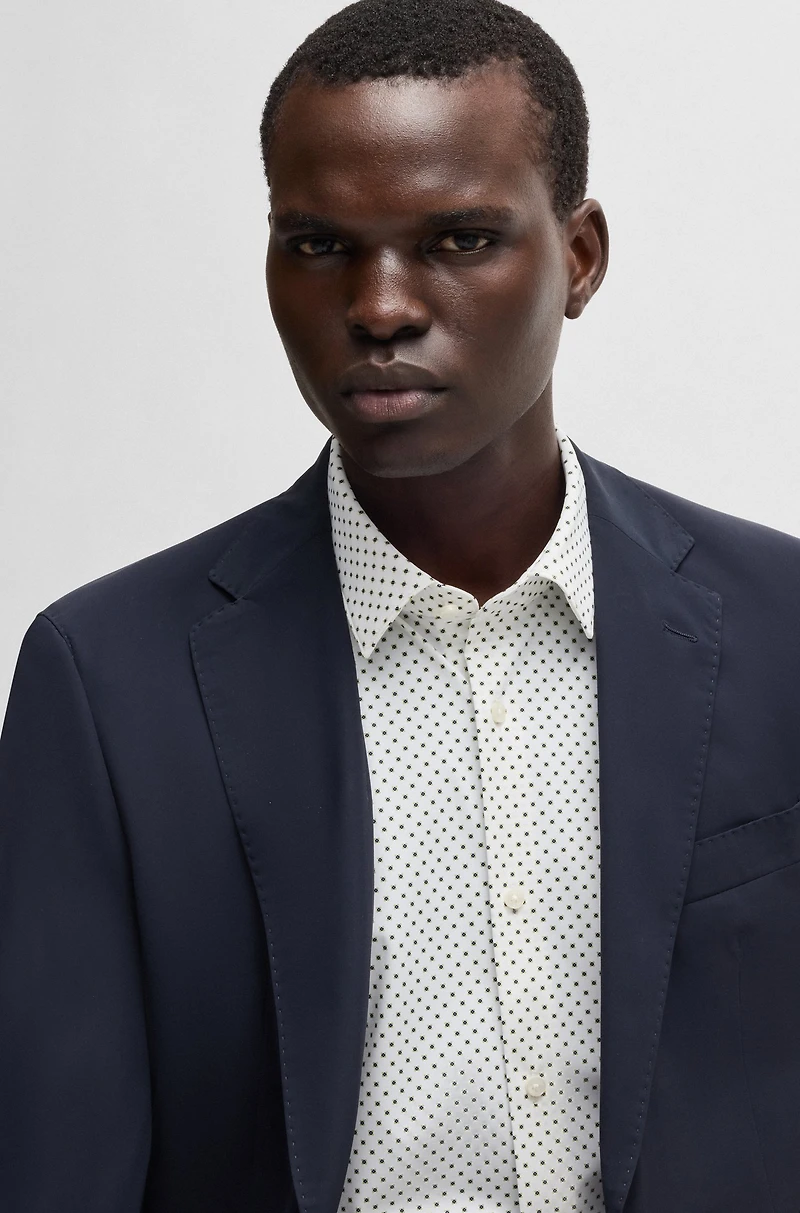 Slim-fit shirt printed performance-stretch jersey