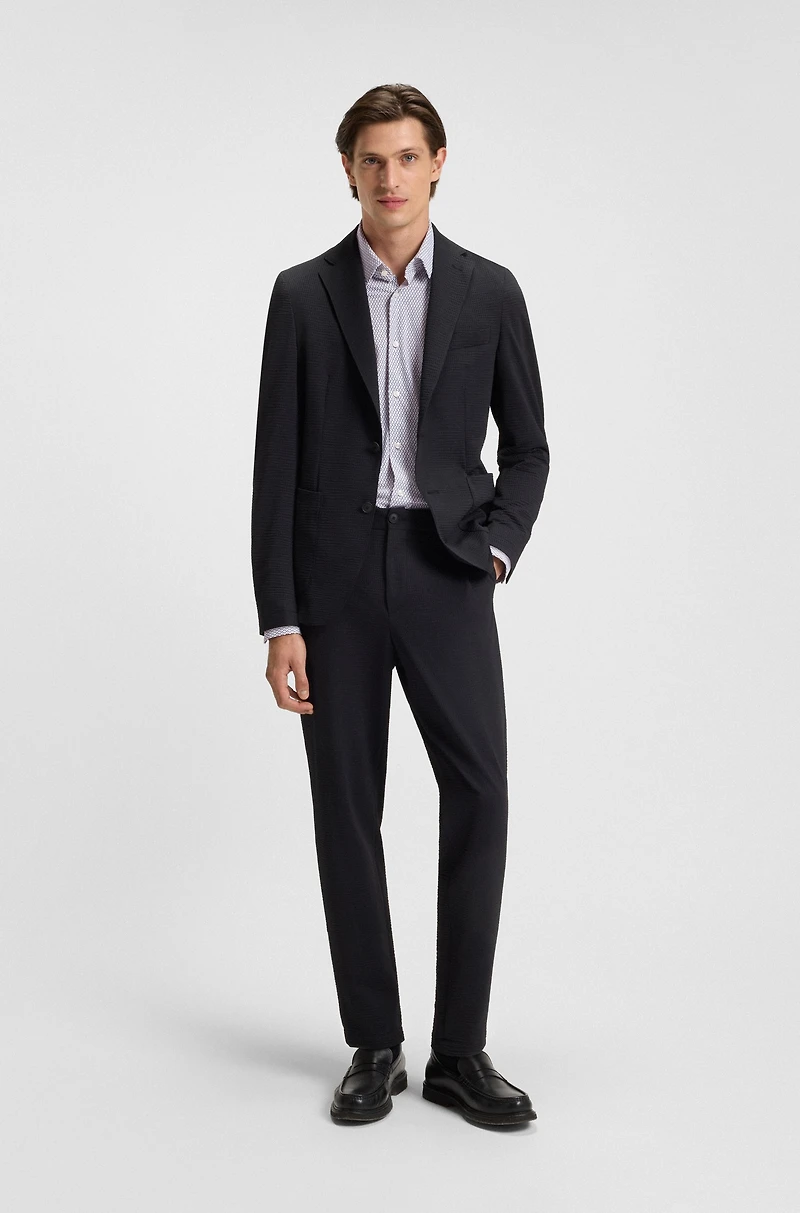 Slim-fit shirt printed performance-stretch jersey