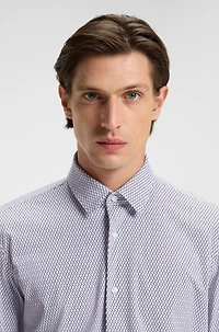 Slim-fit shirt printed performance-stretch jersey