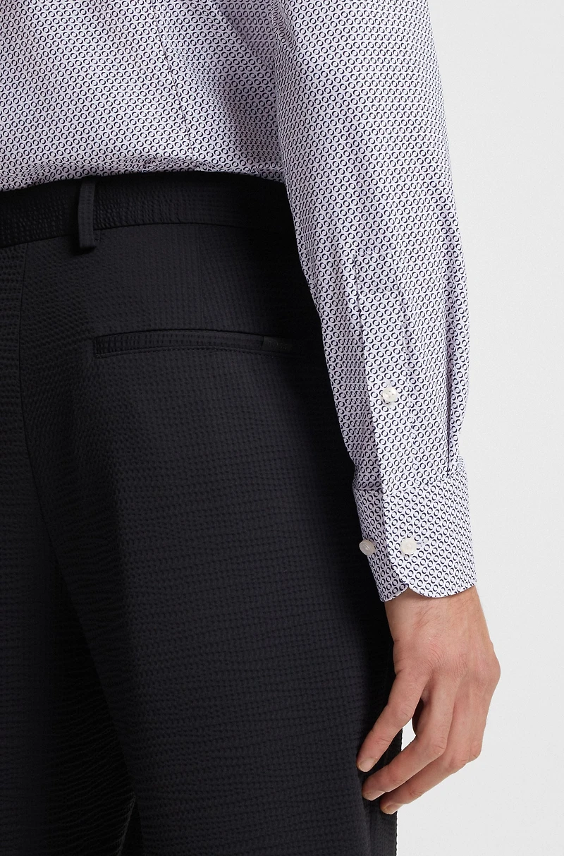 Slim-fit shirt printed performance-stretch jersey