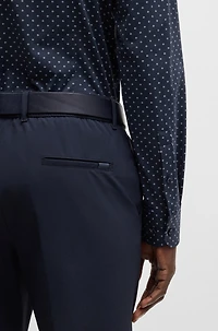 Slim-fit shirt geometric-print performance-stretch fabric