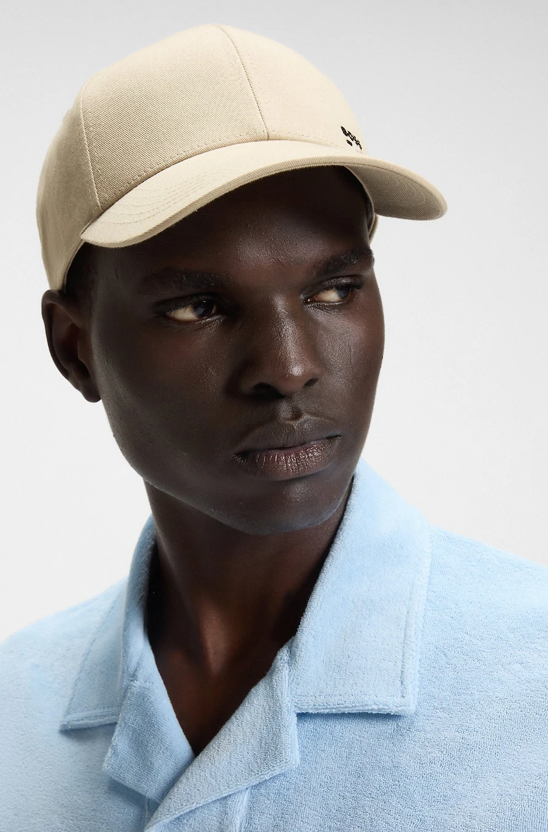 Cotton-twill cap with logo trim