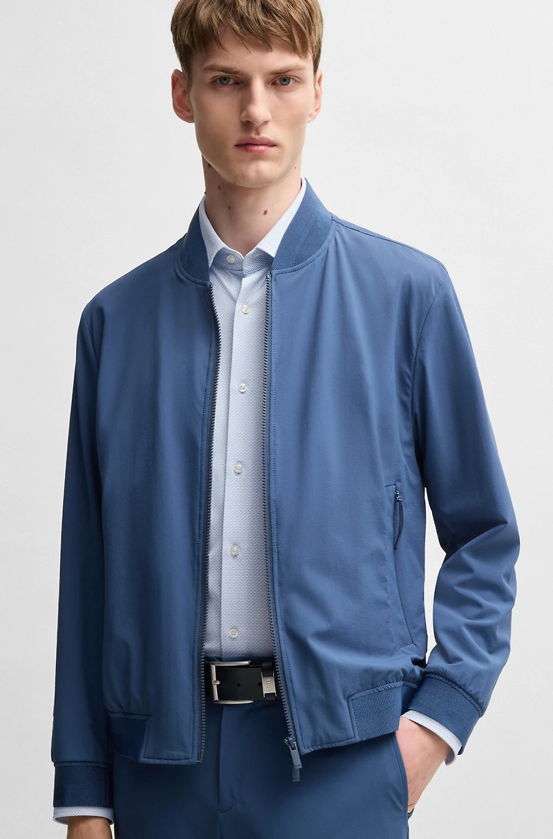 Slim-fit shirt structured performance fabric
