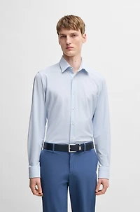 Slim-fit shirt structured performance fabric